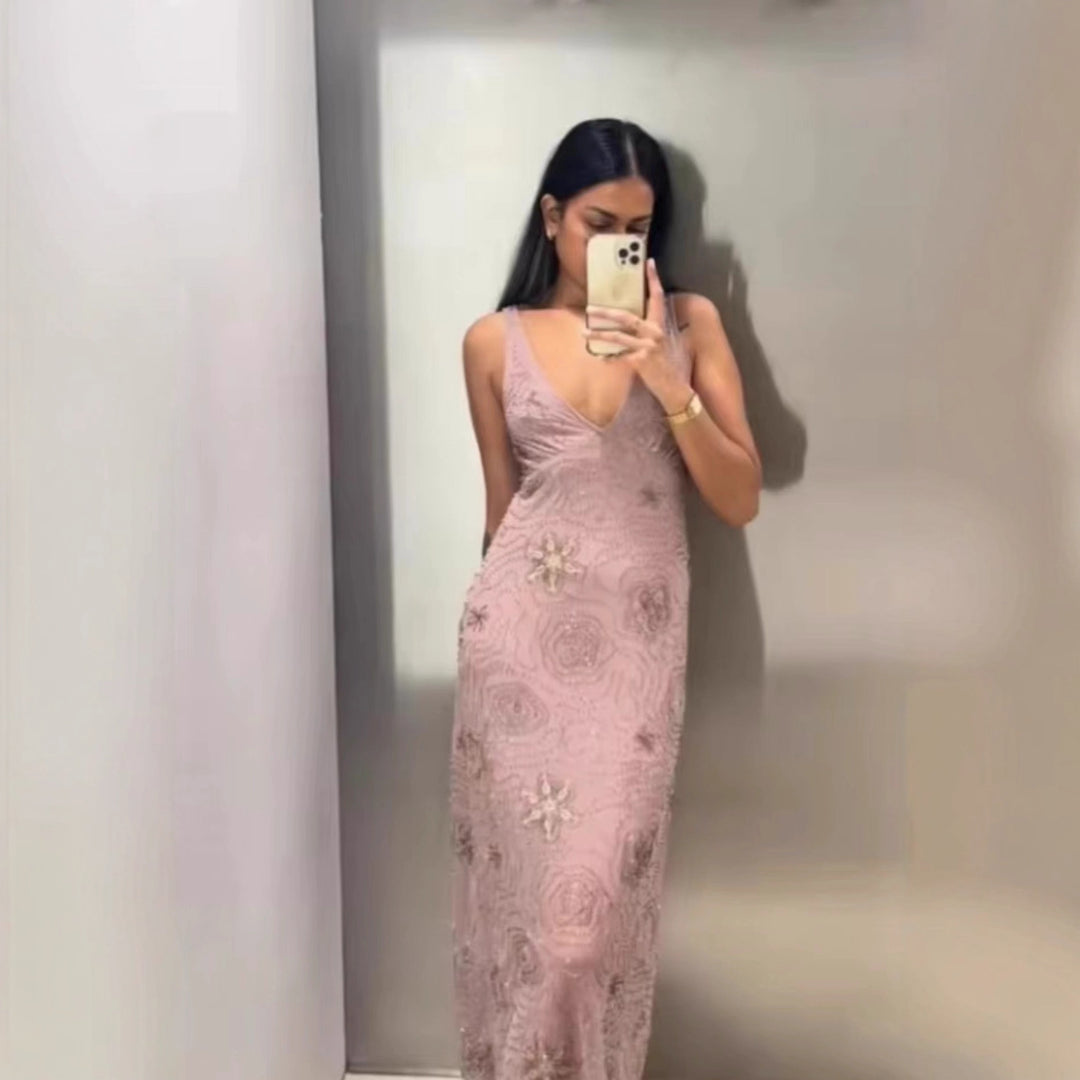 Damen Maxikleid mit aufregenden Strassverzierungen EB