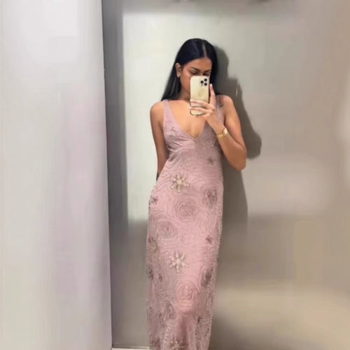 Damen Maxikleid mit aufregenden Strassverzierungen EB