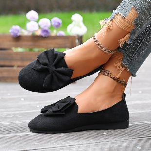 Damen Ballerinas mit eleganter Schleifenverzierung EB