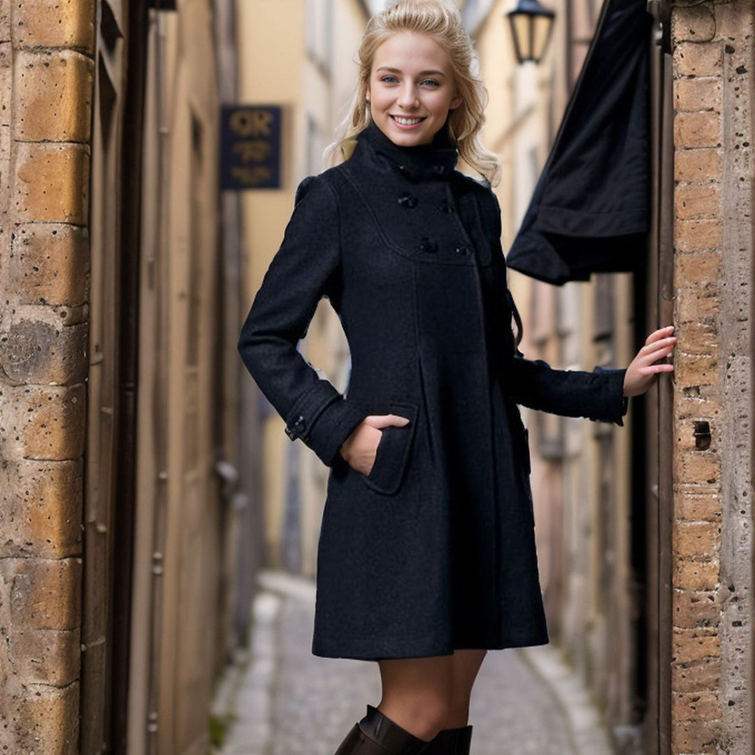 Damen modischer Trenchcoat mit Kapuze und praktischen Taschen EB