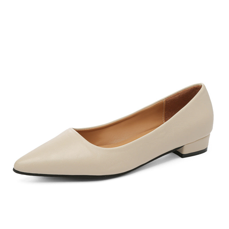 Damen klassische Ballerinas mit elegantem spitzen Design und bequemem Blockabsatz EB