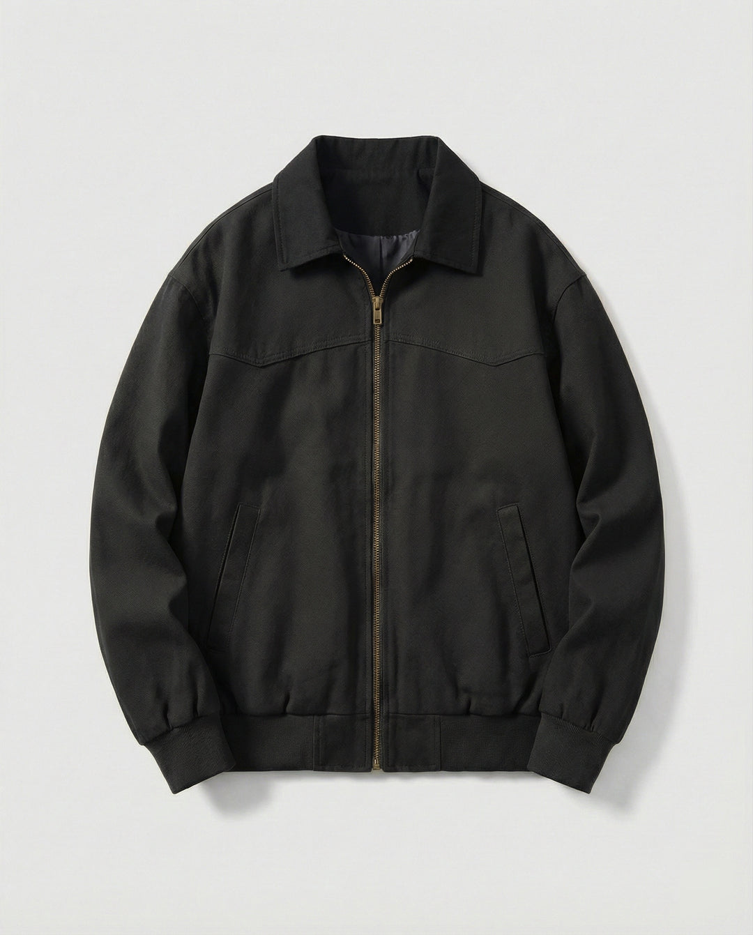 Herren robuster Canvas-Blouson mit Cordkragen und kariertem Steppfutter EB