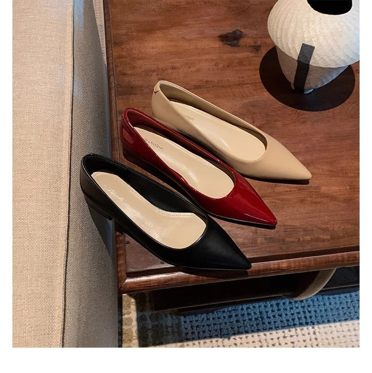 Damen elegante spitze Ballerinas aus hochwertigem Leder EB