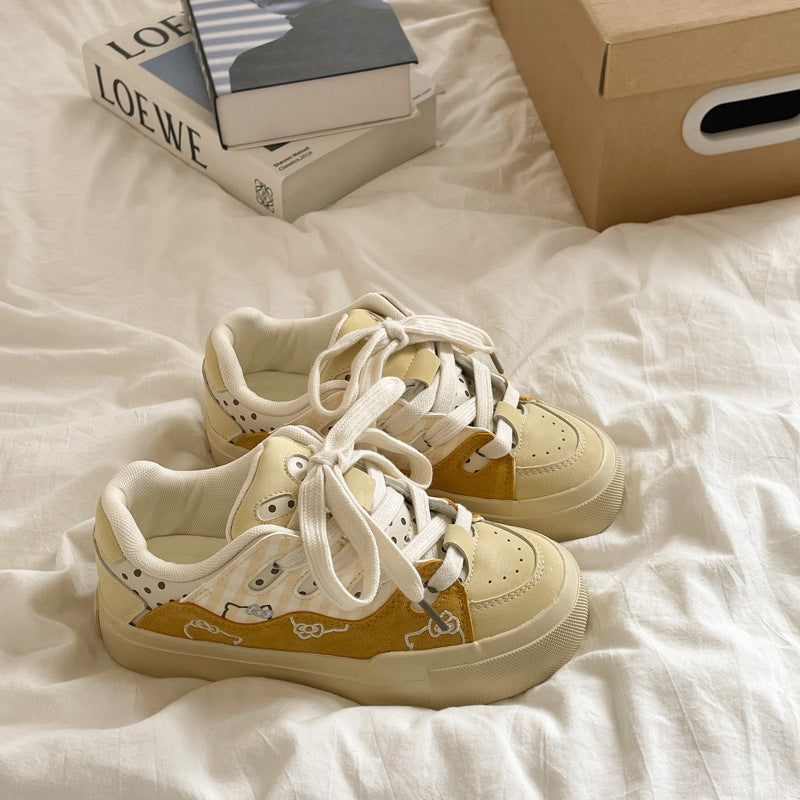 Damen Modische Sneaker mit floralem Design und atmungsaktiver Oberflächenstruktur EB