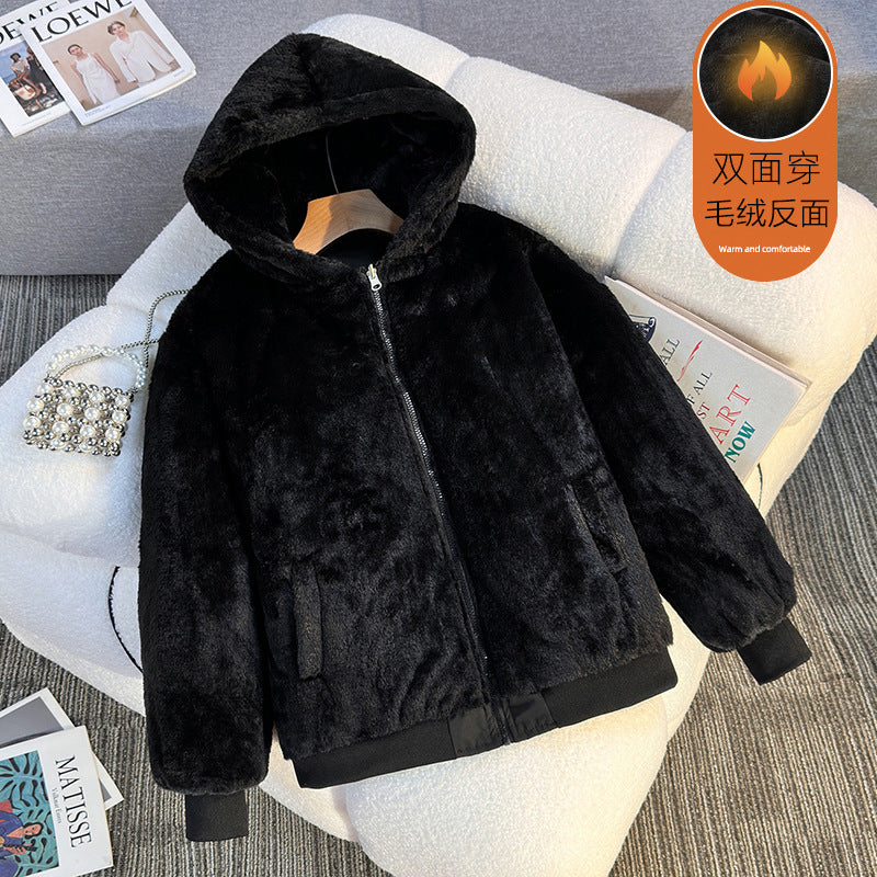 Damen Fleecegefütterte Kapuzenjacke mit Wendeoption EB
