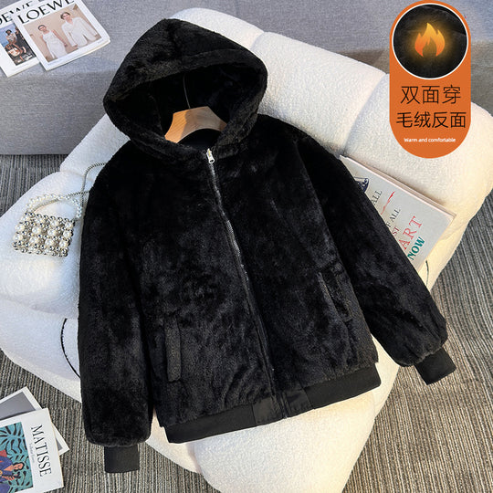 Damen Fleecegefütterte Kapuzenjacke mit Wendeoption EB
