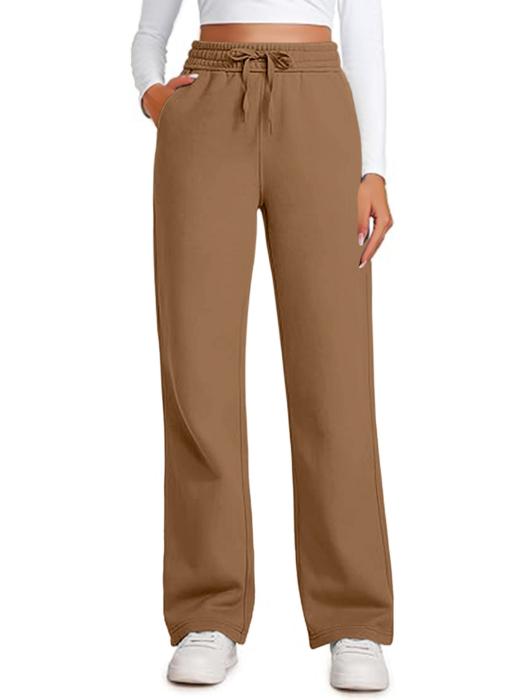 Damen Lässige Freizeithose mit weitem Schnitt und elastischem Bund EB