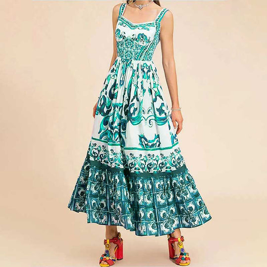 Damen Maxikleid mit elegantem, floralen Print EB