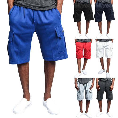 Herren Cargo-Shorts aus atmungsaktivem Sweatstoff mit verstellbarem Kordelzug und praktischen Taschen EB