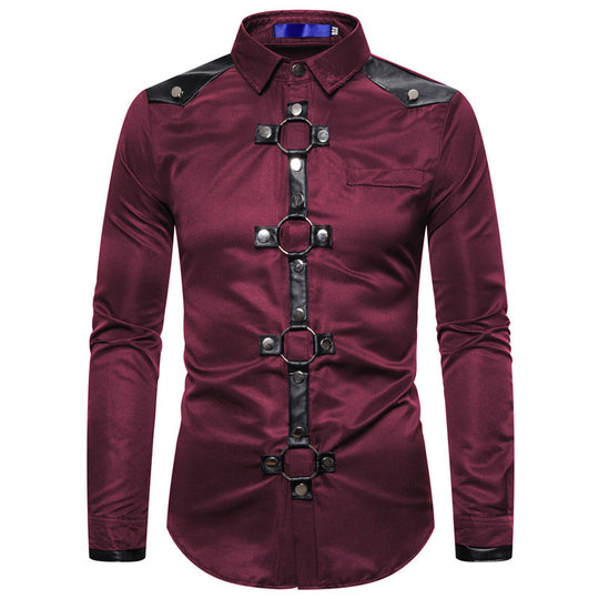 Herren Designerhemd mit eleganter Kunststoffgarnitur und kontrastierenden Belegen EB