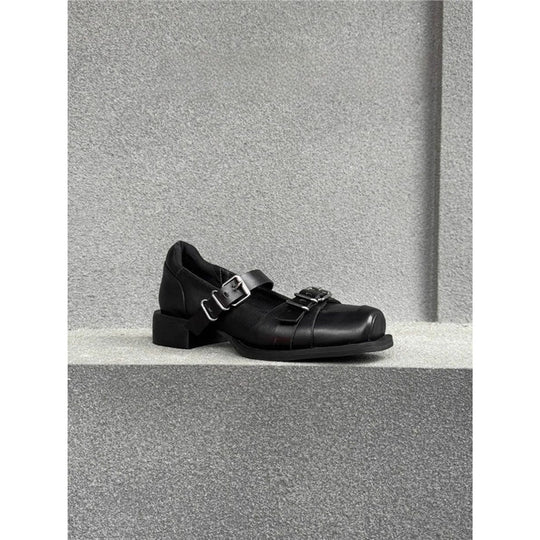 Damen elegante Schnürschuhe mit modischer Schnallenverzierung EB