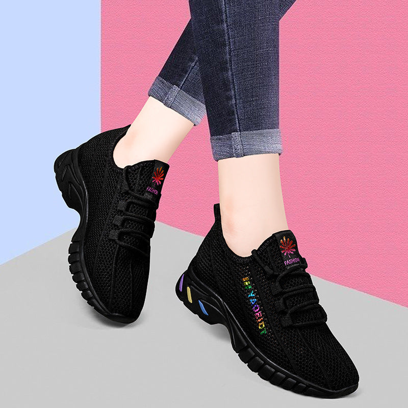 Damen Sportliche Freizeitschuhe mit elastischem Schnürsystem und atmungsaktiver Oberflächenstruktur EB