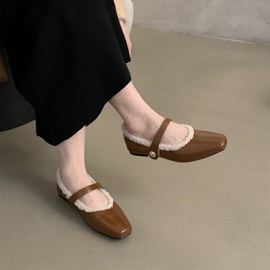Damen Ballerinas mit modischem Riemchen und weichem Innenfutter EB