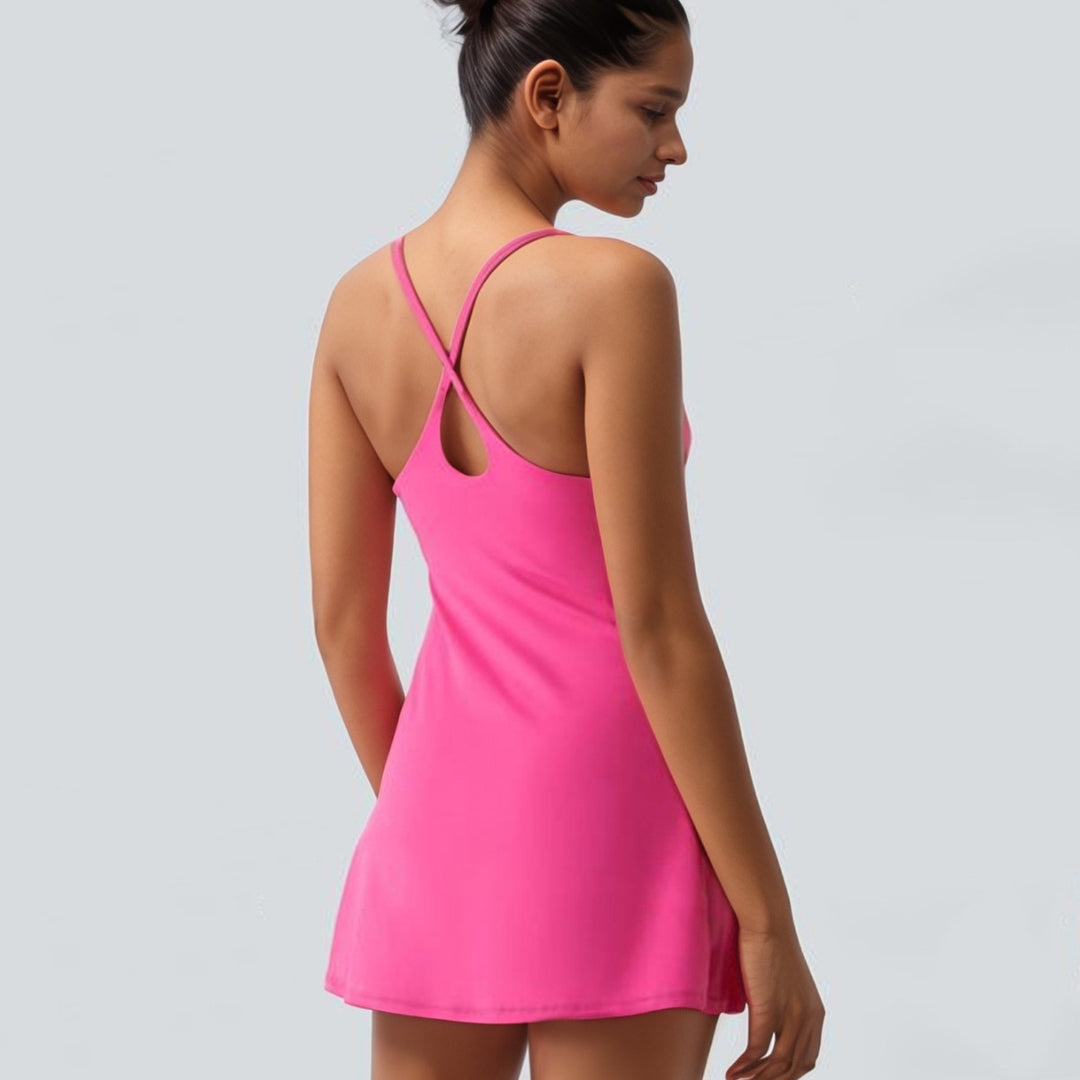 Damen Sportliches Tankini mit modischem Einsatz und Taschen EB