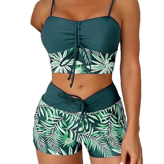 Damen Crop-Top-Bikini mit Short EB