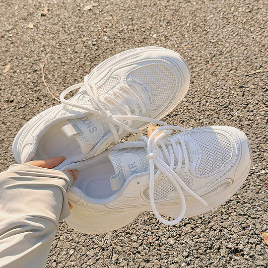 Damen Chunky Sneakers mit atmungsaktiver Mesh-Oberfläche und gepolsterter Sohle EB