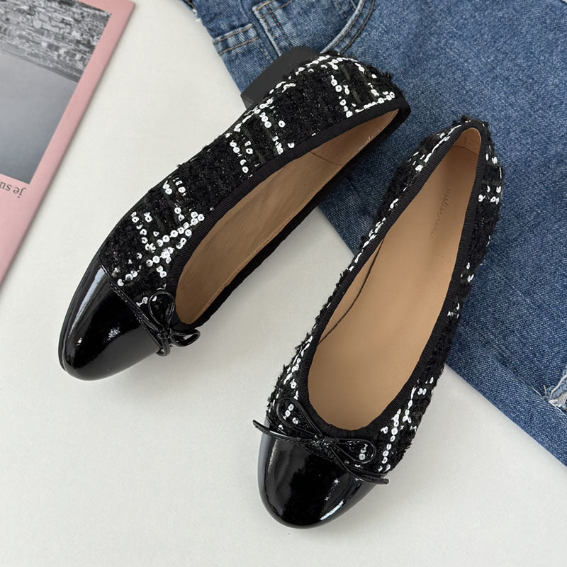 Damen Ballerinas mit zeitlosem Design und eleganter Schleifenapplikation EB