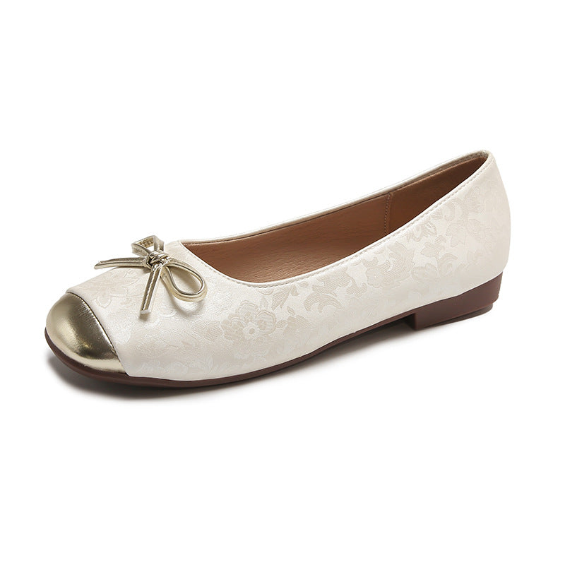 Damen Ballerinas mit elegantem Schleifen-Design und raffiniertem Metallverschluss EB