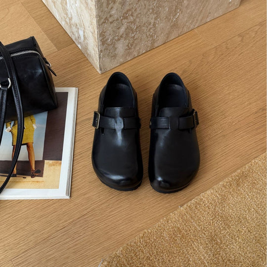 Damen Mokassins mit elegantem Riemendesign aus hochwertigem Leder EB