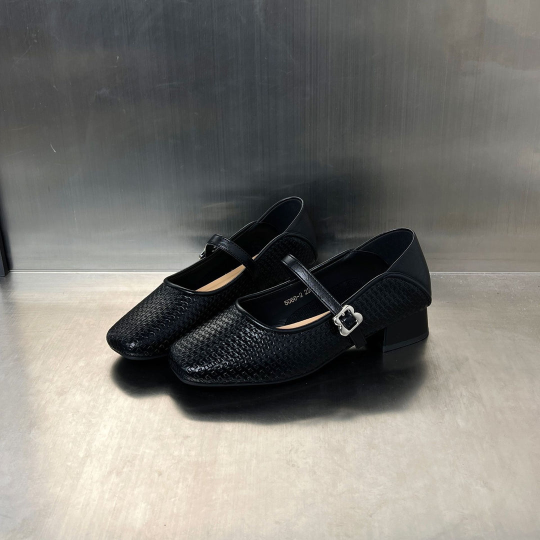 Damen Elegante Schnürschuhe mit modischer Riemenverzierung und bequemer Blockabsatz EB