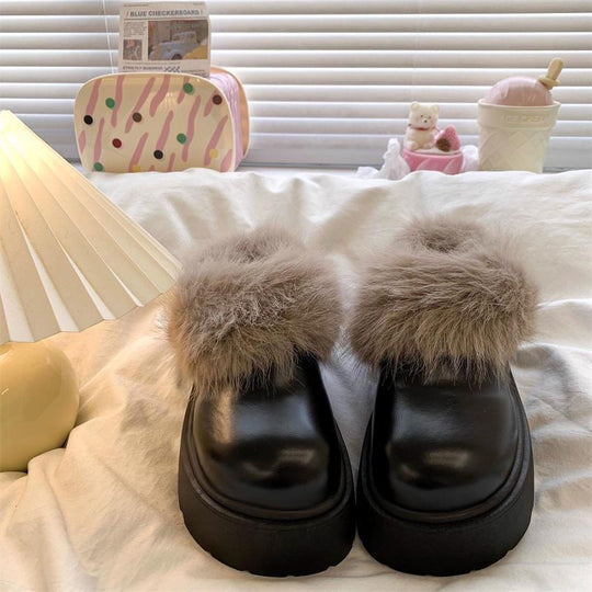 Damen Flauschige Clogs mit hochwertigem Kunstfell und robuster Sohle EB
