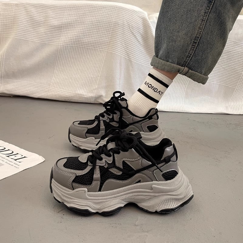 Damen Chunky Sneakers mit atmungsaktiven Mesh-Elementen und dämpfender Sohle EB