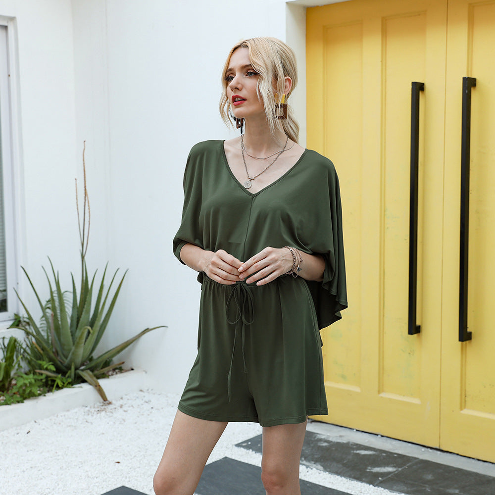 Damen Jumpsuit mit oversize Schnitt und verstellbarem Taillenzug EB