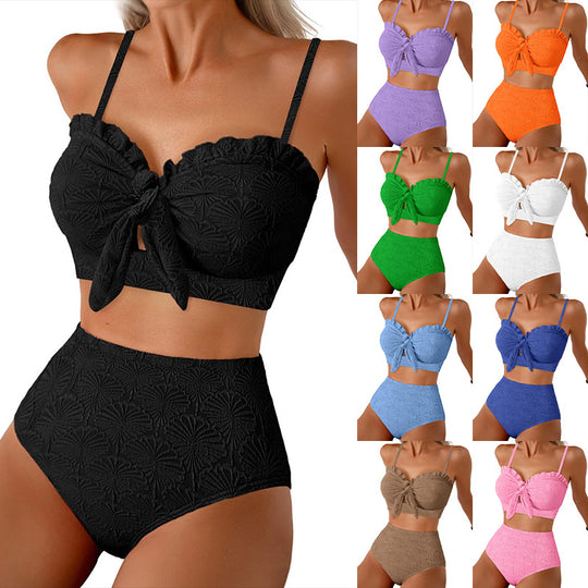 Damen Bikiniset mit hochgeschnittener Hose EB