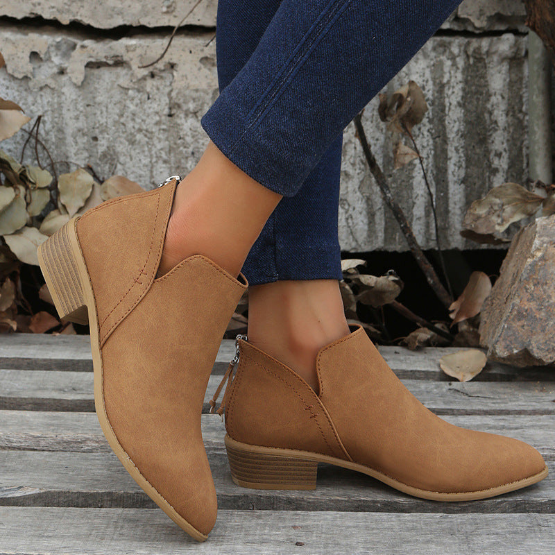 Damen Mokassin-Stiefeletten mit tierischem Muster und komfortablem Riemendesign EB