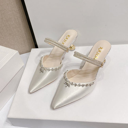 Damen Glamouröse Slingback-Pumps mit funkelnder Verzierung EB