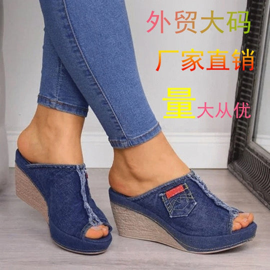Damen Wedge-Pantoletten mit elegantem Riemendesign EB