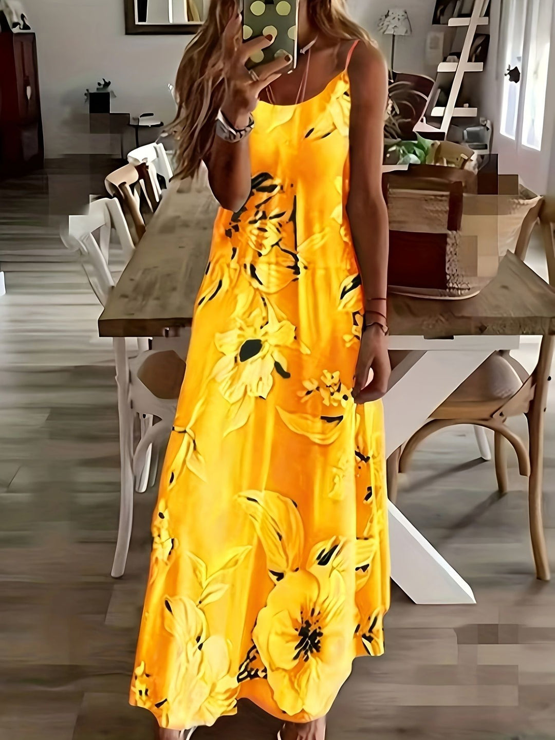 Damen Maxikleid mit elegantem floralem Druck und modischem Schnitt EB