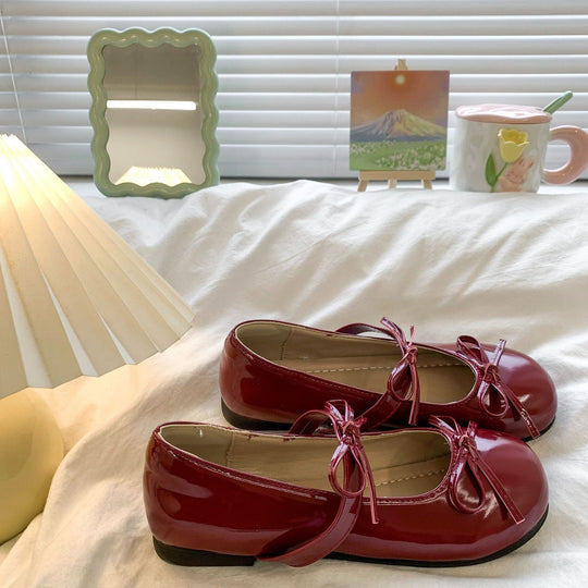 Damen Ballerinas mit elegante Schleifen und beschichtetem Obermaterial EB