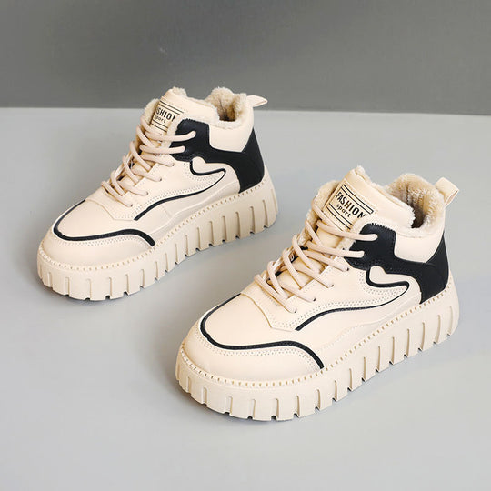 Damen warme High-Top Sneakers mit kuscheligem Innenfutter und innovativem Sohlenprofil EB