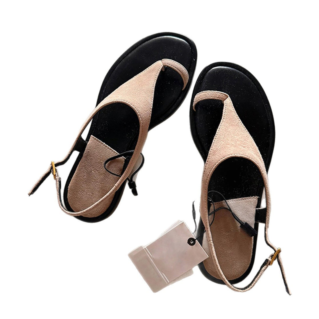 Damen Modische Zehentrenner-Sandalen mit elegantem Riemendesign und bequemem Fußbett EB