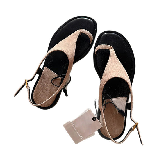 Damen Modische Zehentrenner-Sandalen mit elegantem Riemendesign und bequemem Fußbett EB