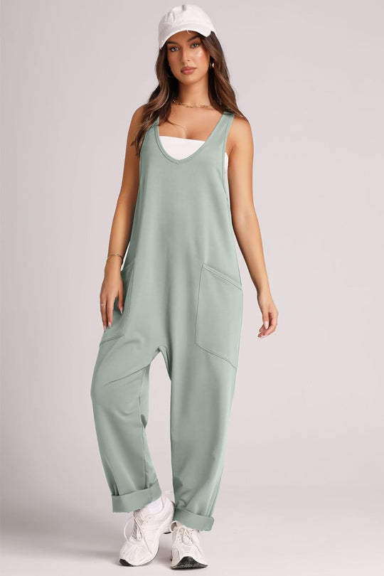 Damen Jumpsuit mit großzügigen Taschen und weichem Stretchmaterial EB