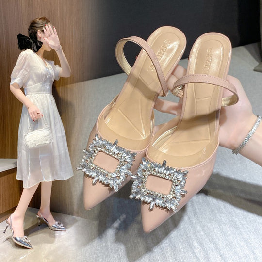 Damen Slingback-Pumps mit funkelndem Schmuckdetail EB