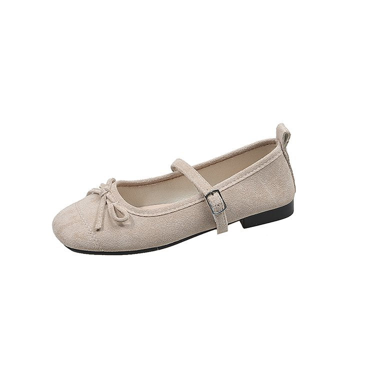 Damen elegante Ballerinas mit modischem Riemen und Schleifenakzent EB