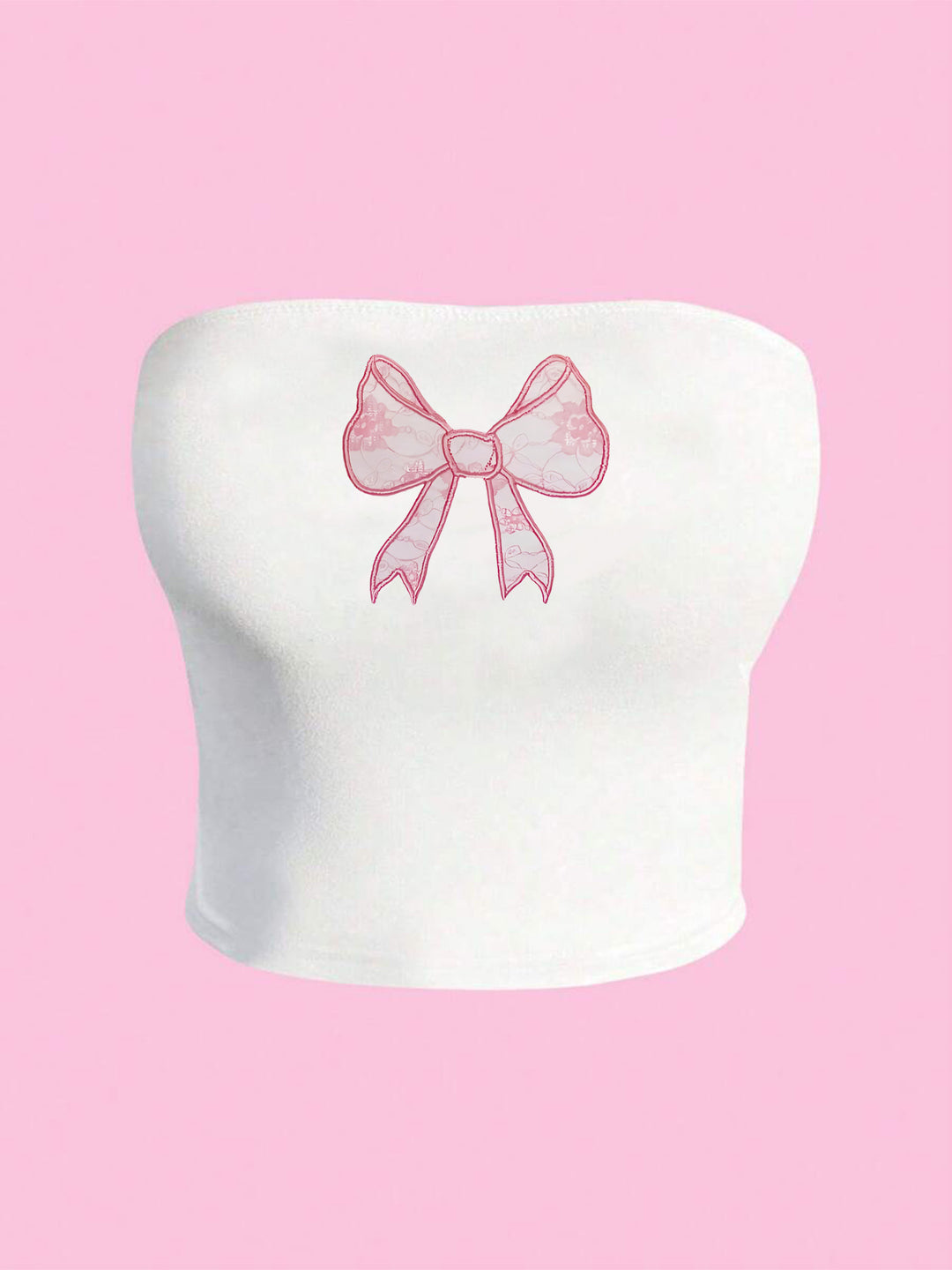 Damen Bandeau-Top mit elegantem Spitzenbandmotiv EB