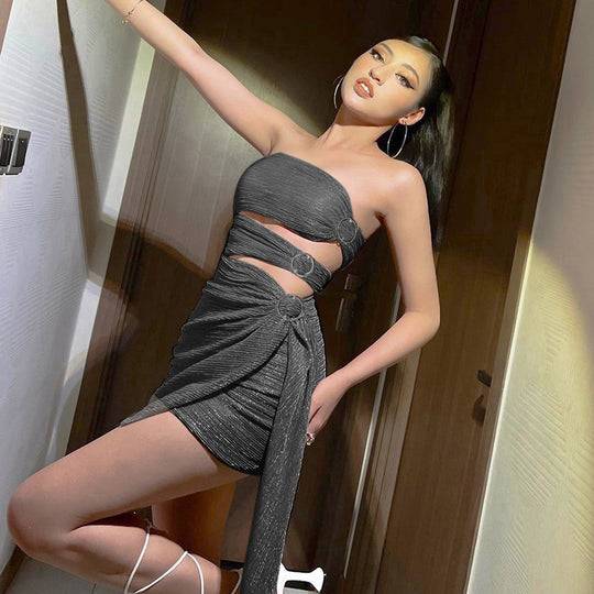 Damen Wickelkleid mit strapazierfähigem und elastischem Material EB