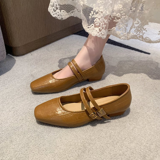 Damen elegante Ballerinas mit verstellbarem Riemen EB