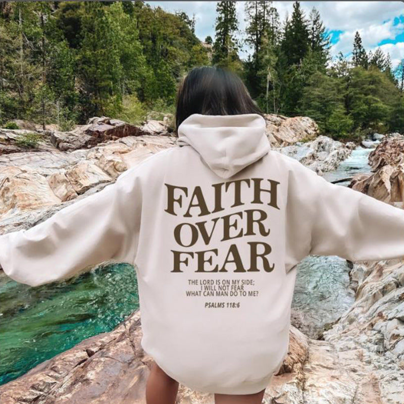 Damen Kapuzenpullover mit inspirierendem Schriftzug und hochwertiger Baumwolle EB