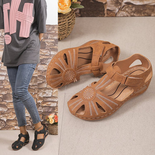 Damen komfortable Wedge-Sandalen mit ergonomischem Fußbett EB