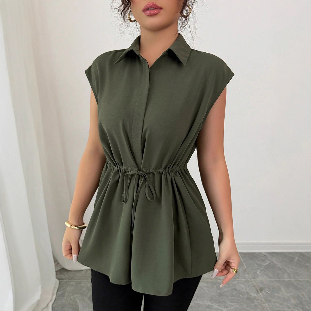 Damen lässige Bluse mit tailliertem Schnitt EB