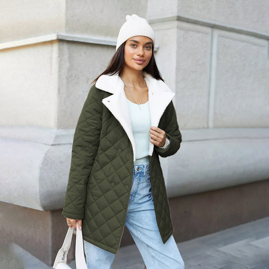 Damen gesteppte Wolljacke EB