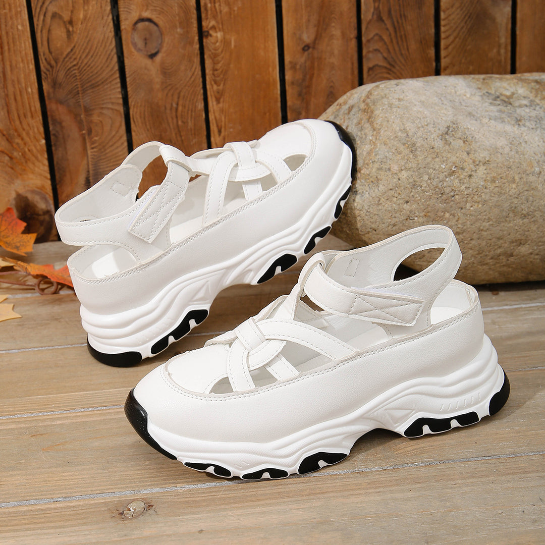 Damen Sportliche Sneaker-Sandalen mit elastischen Riemen und rutschfester Sohle EB