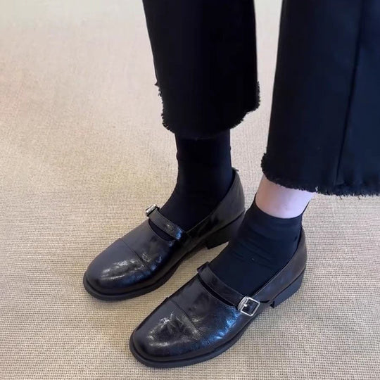 Damen Komfortable Slipper mit dekorativen Riemen und eleganter Schnalle EB