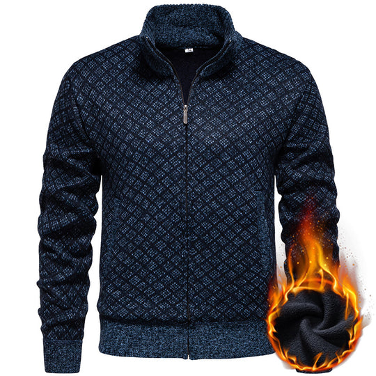 Herren sportliche Strickjacke mit modernem Muster EB