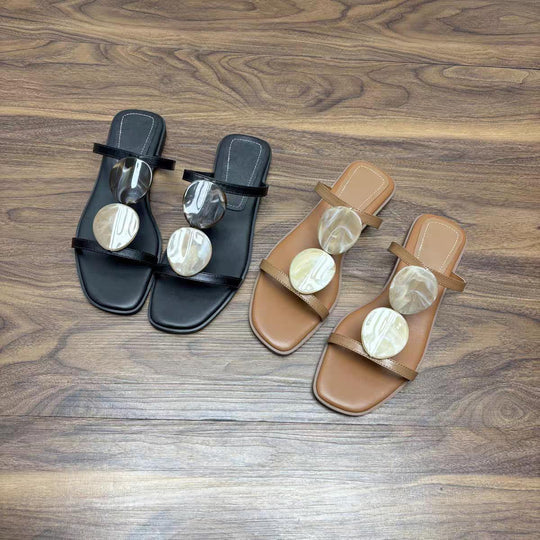 Damen elegante Sandalen mit dekorativen Kunststoffelementen EB